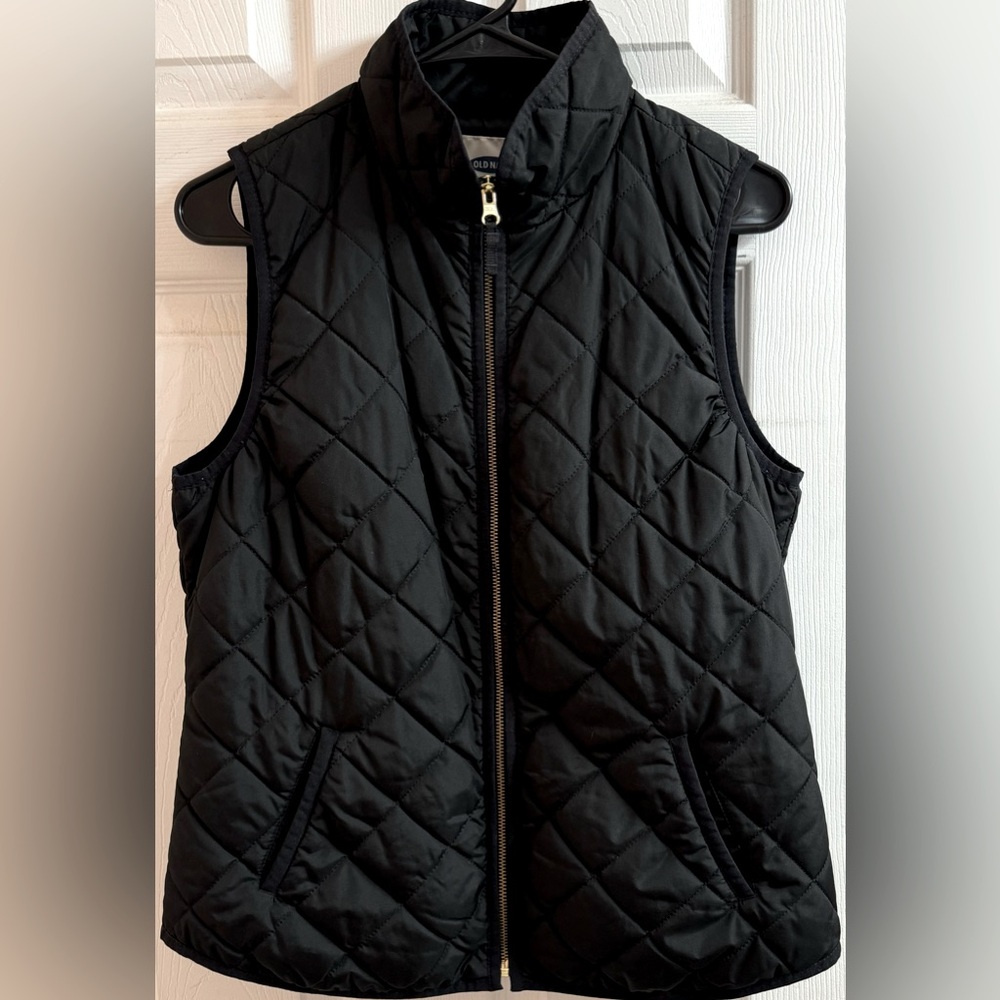 Old Navy Black Quilted Vest Women’s Size Petite Small